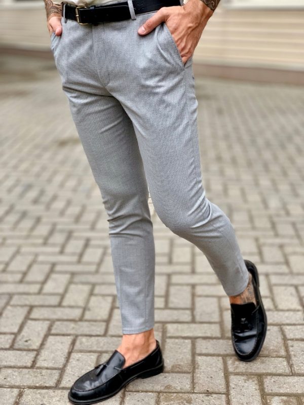Зауженные брюки серого цвета. Арт.:6-1036-3