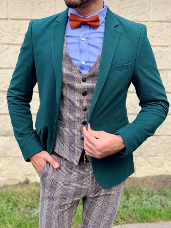 Мужской зеленый пиджак. Арт.:2-1042-2