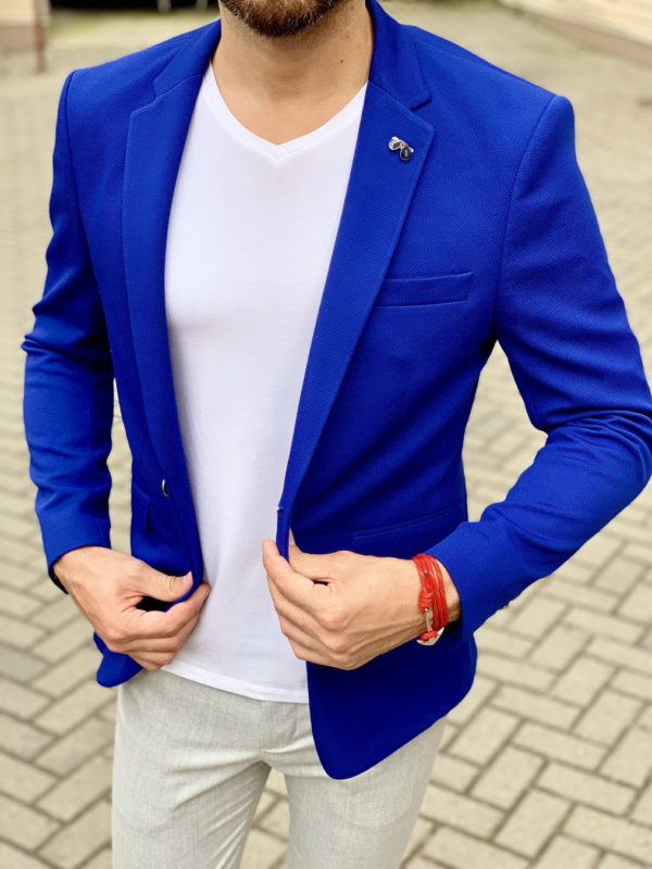 Синий мужской пиджак. Арт.:2-1043-1