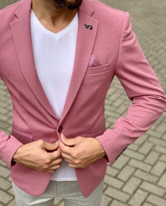 Розовый мужской пиджак. Арт.:2-1044-1