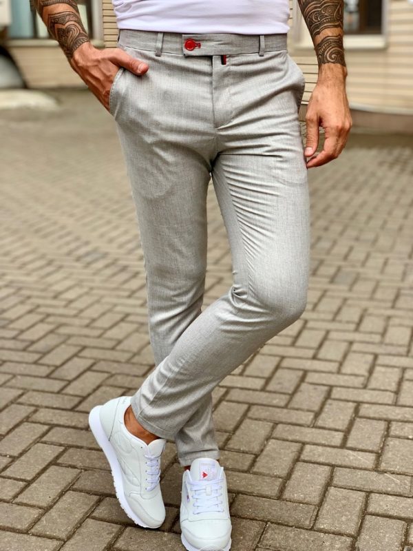Стильные мужские серые брюки. Арт.:6-1044-3
