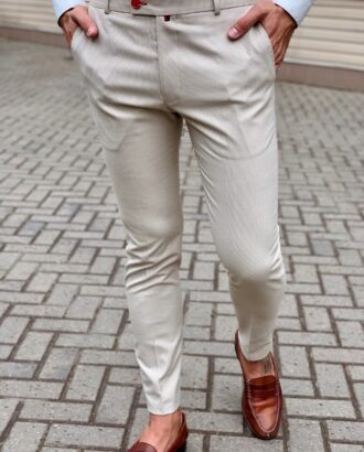 Мужские укороченные светлые брюки. Арт.:6-1030-3
