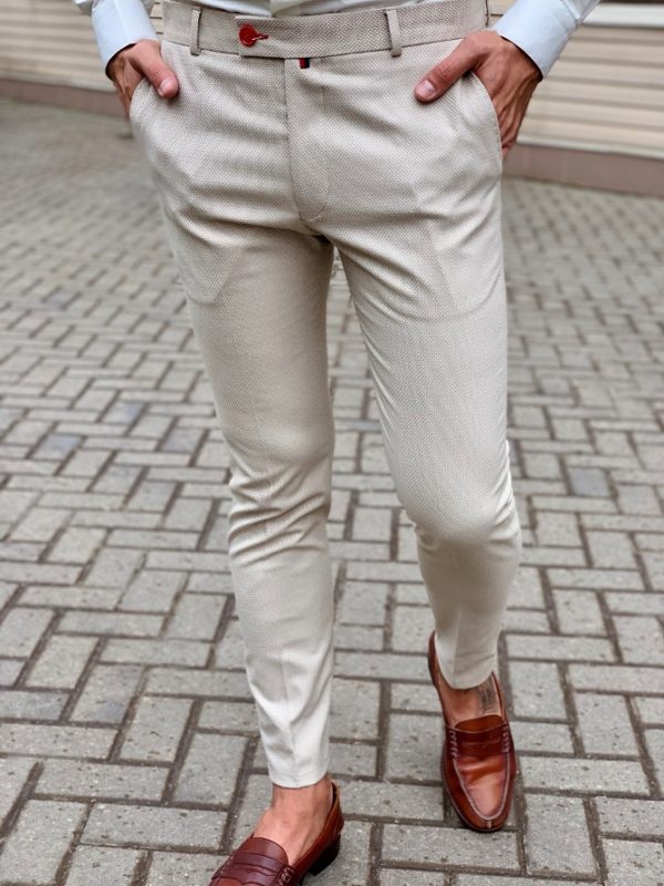 Мужские укороченные светлые брюки. Арт.:6-1030-3