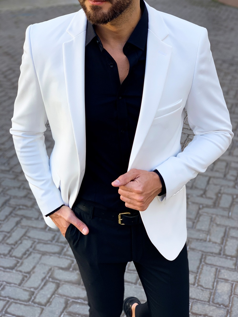 Белый мужской пиджак. Арт.:2-1102-5 – купить в магазине мужской одеждыSmartcasuals