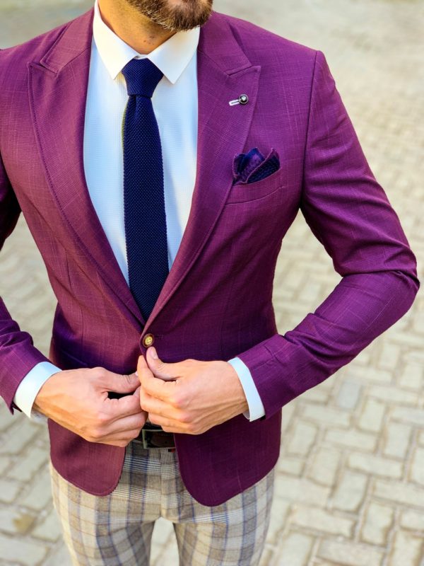 Мужской пиджак фиолетового цвета. Арт.:2-1113-5