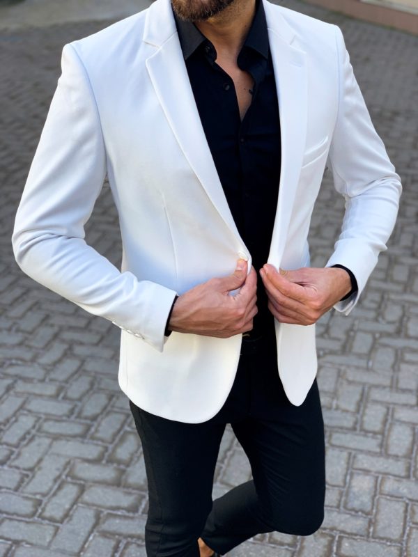 Белый мужской пиджак. Арт.:2-1102-5
