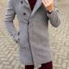 Мужское пальто с ассиметричным бортом. 1-1136-2