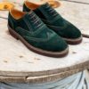Стильная замшевая обувь зеленого цвета. Арт.: 14-1104
