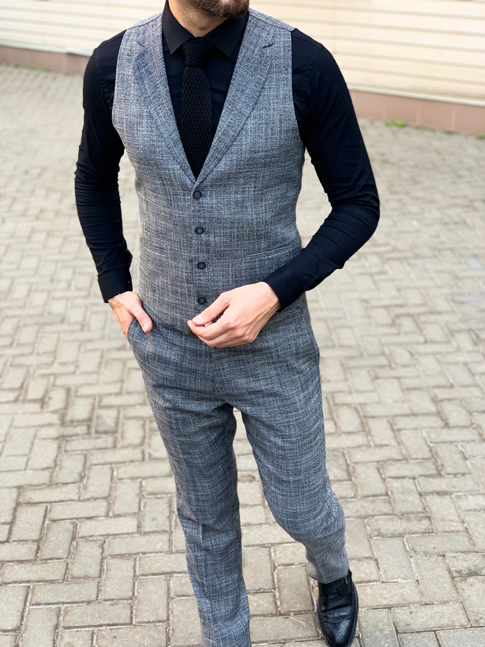 Мужской костюм брюки + жилет серого цвета. Арт.:4-1131-5 – купить вмагазине мужской одежды Smartcasuals