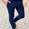 Синие мужские брюки в полоску. Арт.:6-1127-3