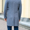 Шерстяное зимнее пальто синего оттенка. Арт.:1-1208-3