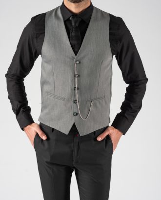 Классический серый мужской жилет. Арт.:3-1213-5