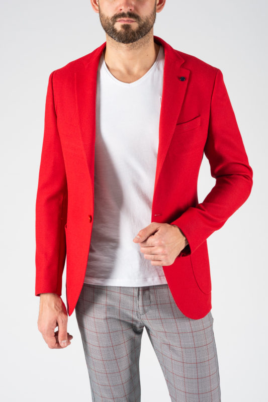 Мужской пиджак красного цвета. Арт.:2-1236-3