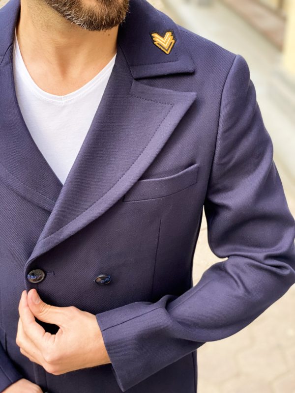 Мужское пальто синего цвета. Арт.:1-1263-3