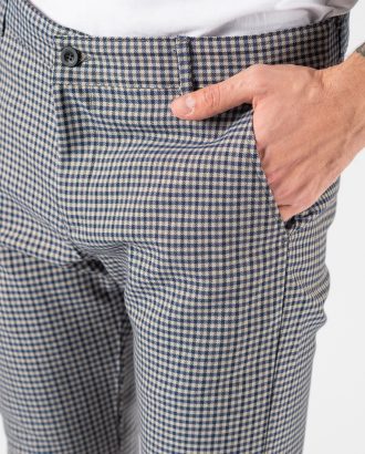 Укороченные мужские брюки в мелкую клетку. Арт.:6-1237-30