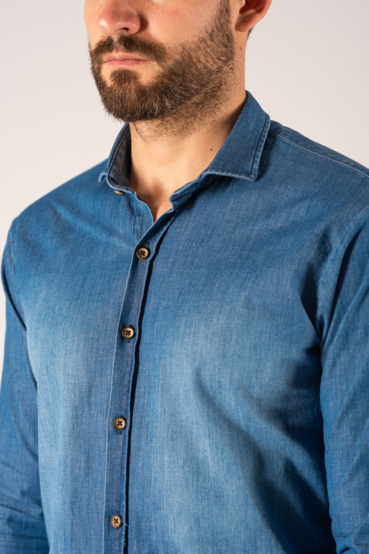 Джинсовая рубашка синего цвета. Арт.:5-1242-8