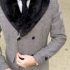 Мужское пальто с меховым воротником. Арт.:1-1307-3