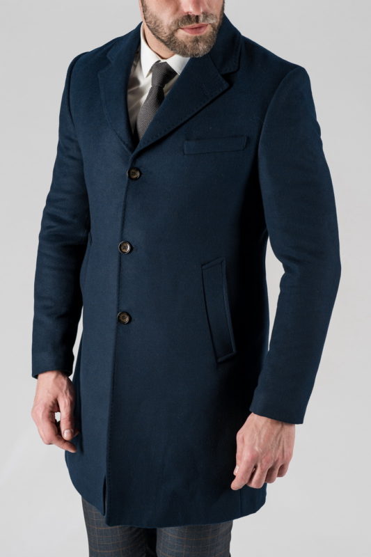 Мужское зимнее пальто синего цвета. Арт.:1-1313-10