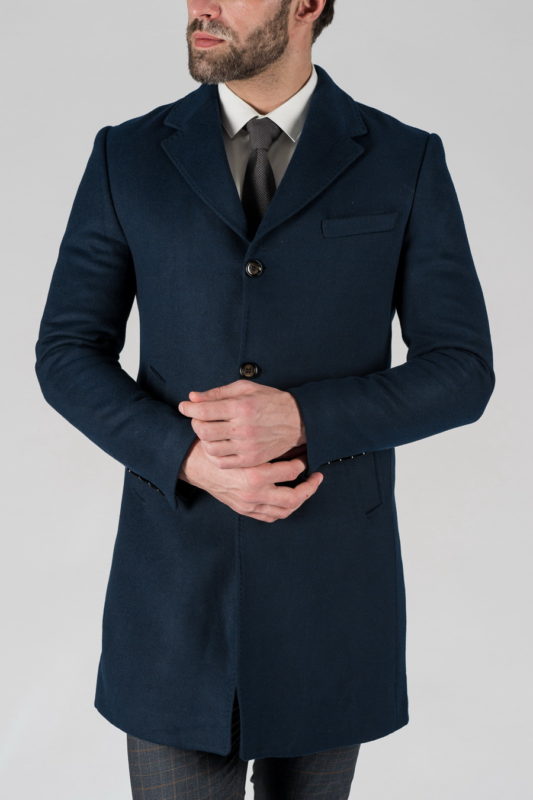 Мужское зимнее пальто синего цвета. Арт.:1-1313-10