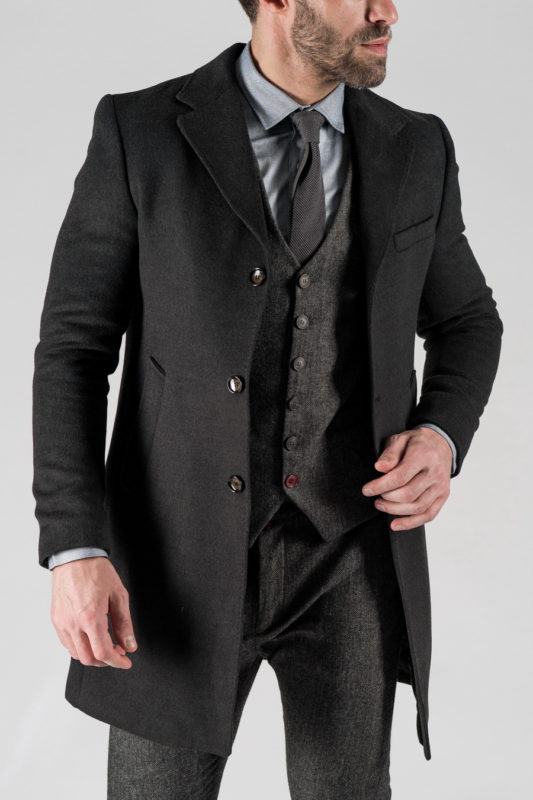 Зимнее пальто темно-серого цвета. Арт.:1-1304-10