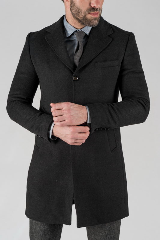 Зимнее пальто темно-серого цвета. Арт.:1-1304-10