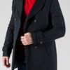 Утепленное мужское пальто синего цвета. Арт.:1-1308-10