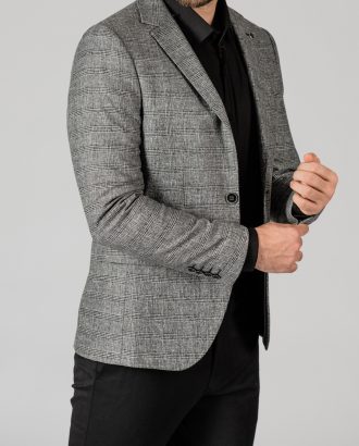 Клетчатый пиджак серого цвета. Арт.:2-1405-2