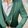 Зеленый мужской костюм-тройка в клетку. Арт.:4-1511-5