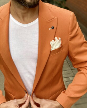 Оранжевый мужской пиджак. Арт.:2-1527-5