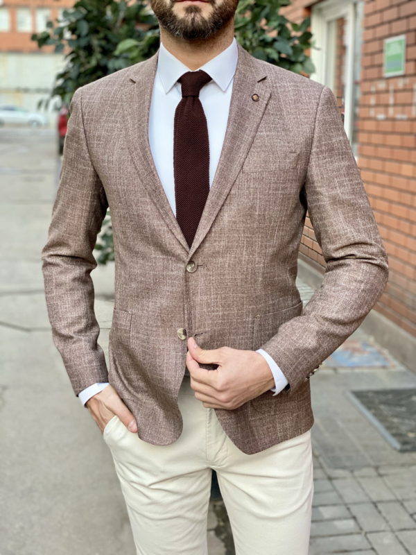 Мужской пиджак коричневого цвета. Арт.:2-1530-8