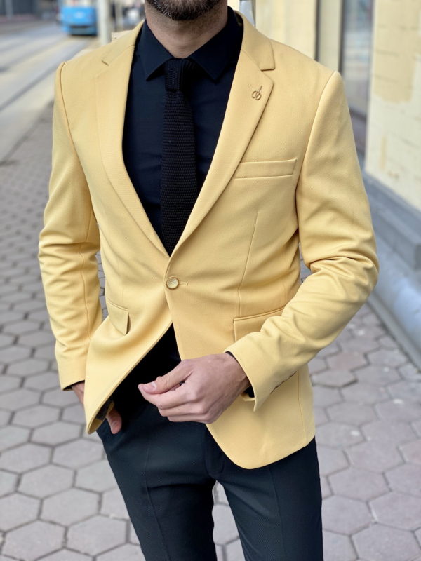 Стильный мужской пиджак желтого цвета. Арт.:2-1513-2