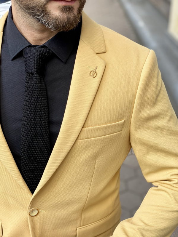 Стильный мужской пиджак желтого цвета. Арт.:2-1513-2