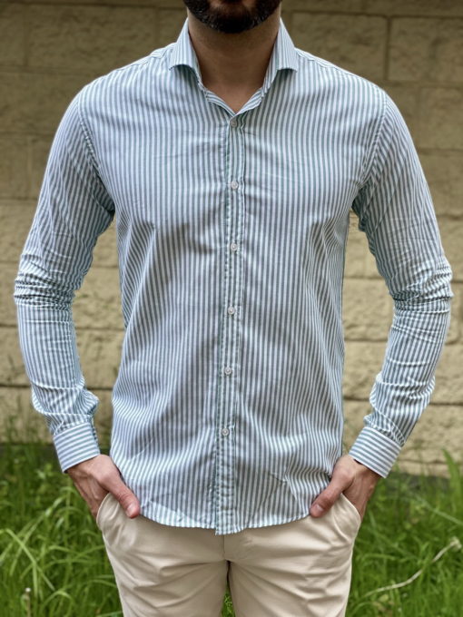 Мужская рубашка в полоску супер слим. Арт.:5-1609-8