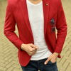 Приталенный пиджак красного цвета. Арт.:2-1631-2