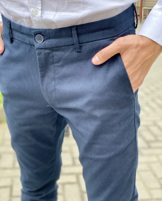Мужские брюки чинос синего цвета. Арт.:6-1670-2
