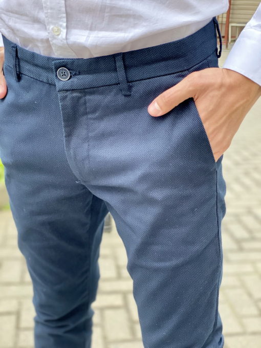 Мужские брюки чинос синего цвета. Арт.:6-1670-2
