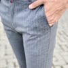 Зауженные брюки серого цвета в полоску. Арт.:6-1716-3