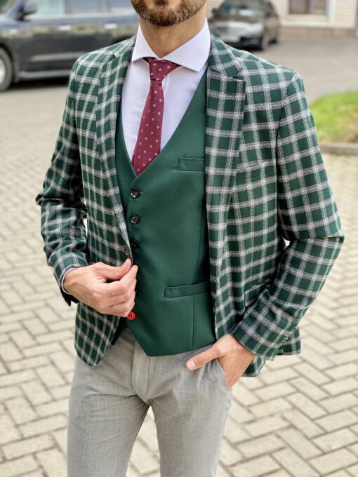 Мужской пиджак зеленого цвета. Арт.:2-1801-2