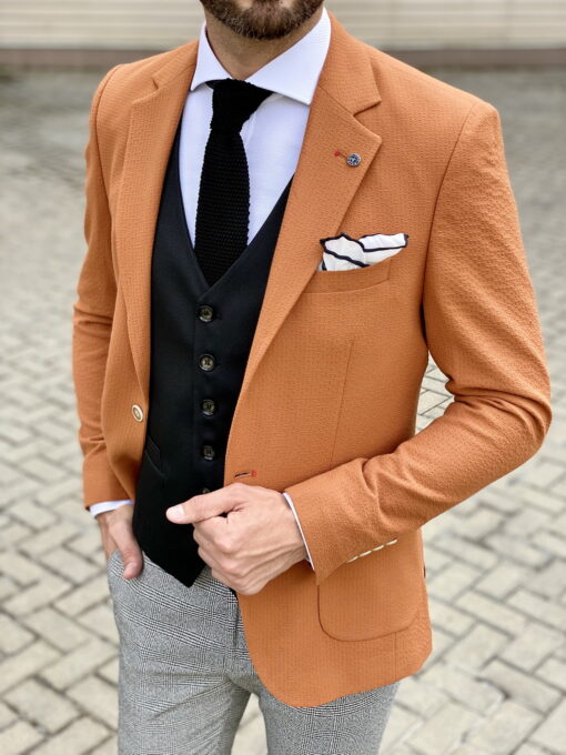 Светло-коричневый мужской пиджак. Арт.:2-1807-5