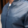 Мужская синяя кожаная куртка. Арт.:15-1768