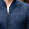 Стильная куртка из нубука синего цвета. Арт.:15-1773