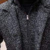Стильное пальто серого цвета на еврозиму. Арт.:1-1777-2