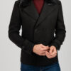 Чёрное  укороченное пальто,  приталенного кроя. Арт.:1-1846-1