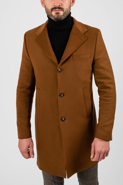 Мужское зимнее пальто, горчичного цвета. Арт.:1-1867-10