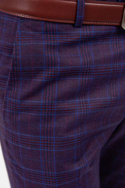 Мужские фиолетовые брюки в контрастную клетку. Арт.:6-1869-3