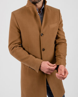 Горчичное мужское пальто на зиму. Арт.:1-1872-10