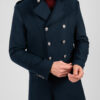 Утепленное пальто-шинель синего цвета. Арт.:1-1879-10