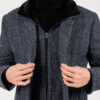 Стильное утепленное пальто серого цвета. Арт.:1-1927-2