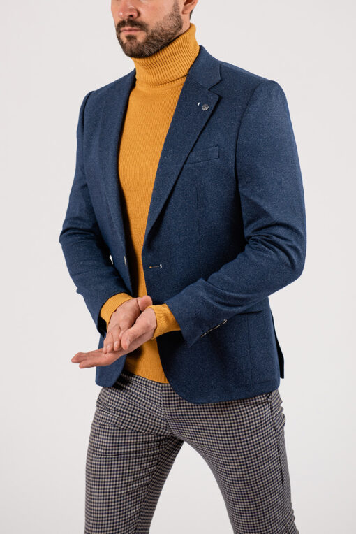 Мужской кэжуал пиджак синего цвета. Арт.:2-1935-5