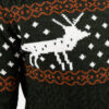 Мужской зелёный свитер с оленями.Арт.:8-1955